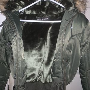 Green steve madden puffer coat